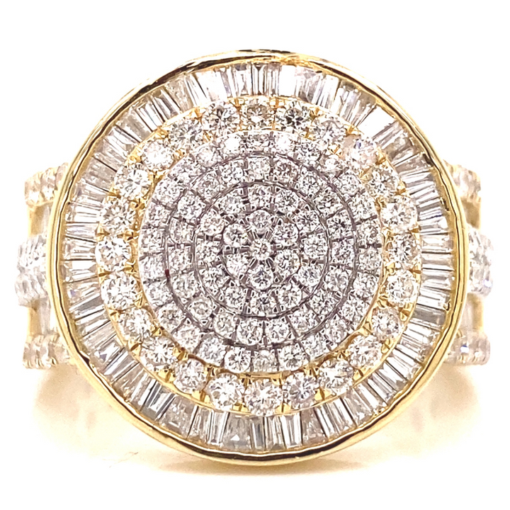 Baguette and Round Diamond Mens Ring