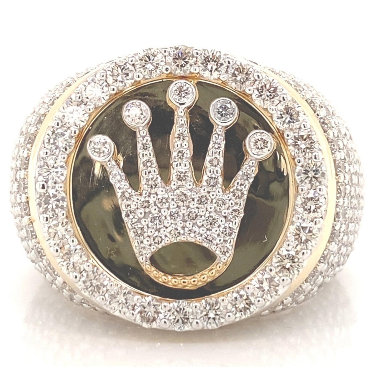 Kings Crown Diamond Mens Ring in 14k Gold