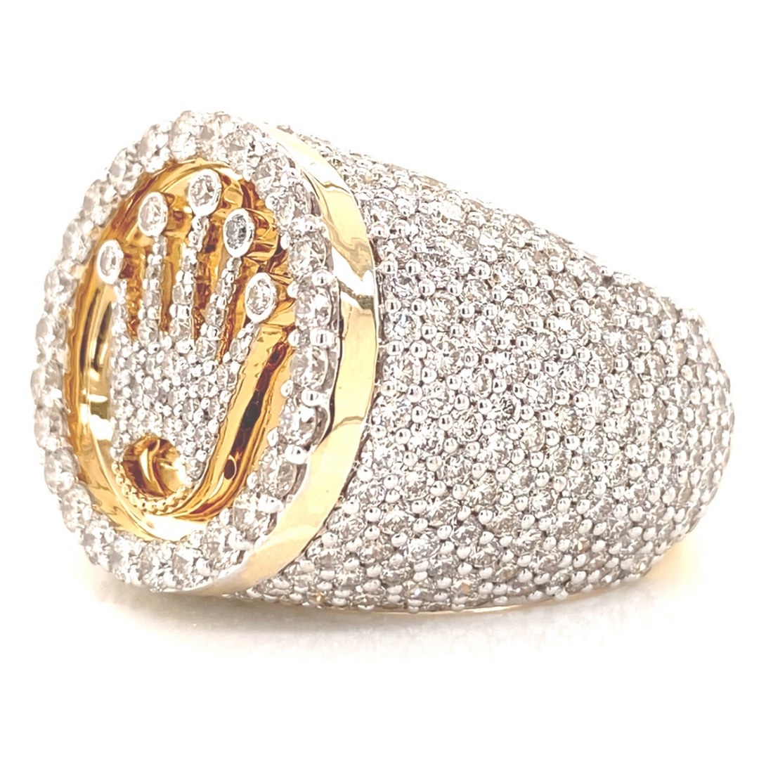 Kings Crown Diamond Mens Ring in 14k Gold