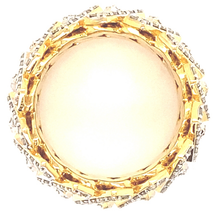 Diamond Cuban Mens Ring in Solid 14k Gold