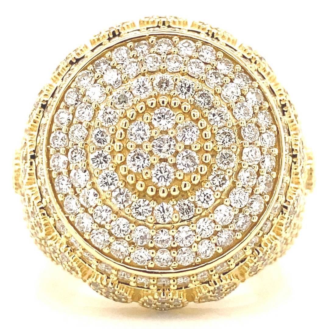 Gold and Diamond Mens Cake Ring