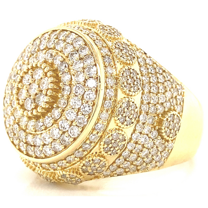 Gold and Diamond Mens Cake Ring