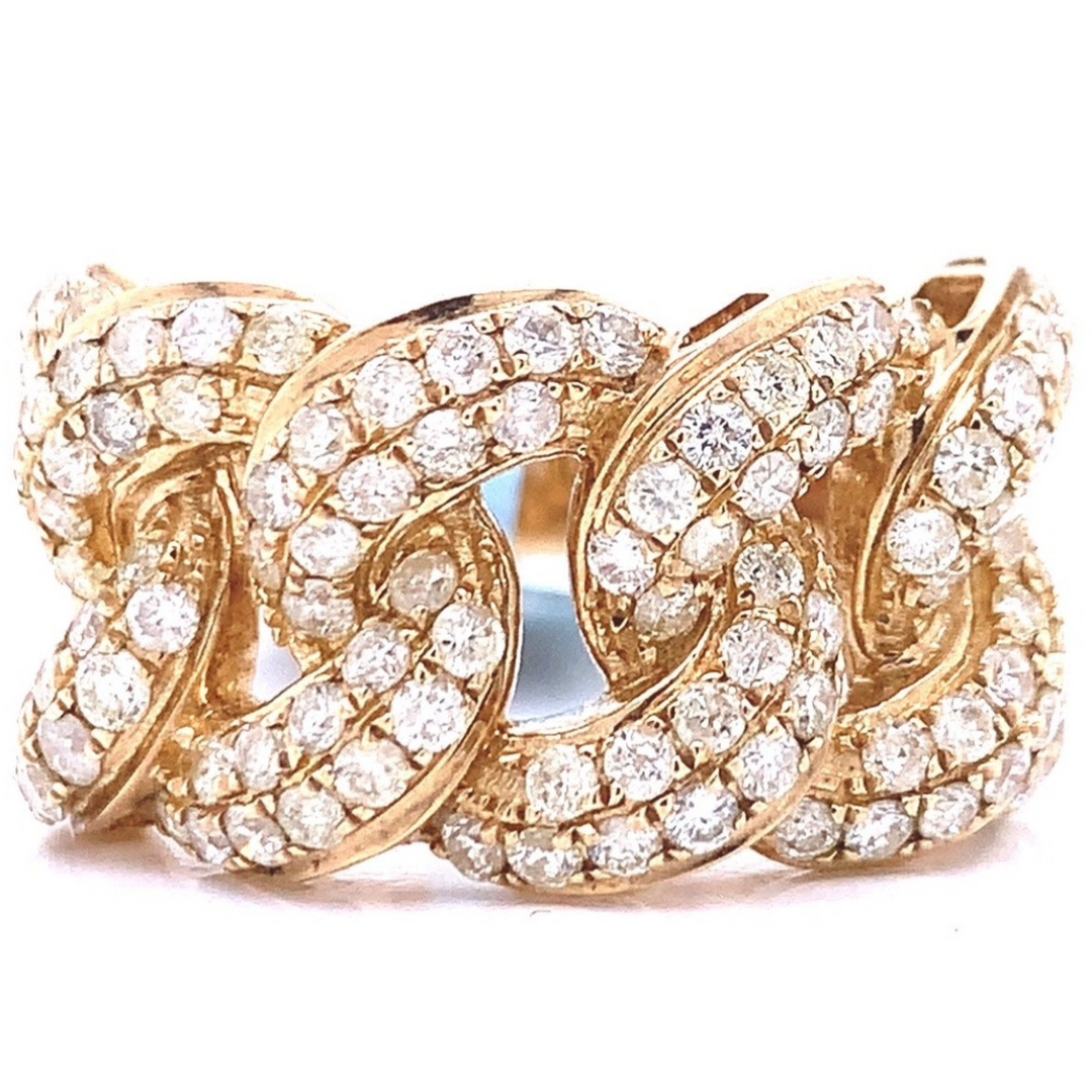 14MM Diamond Cuban Link Ring