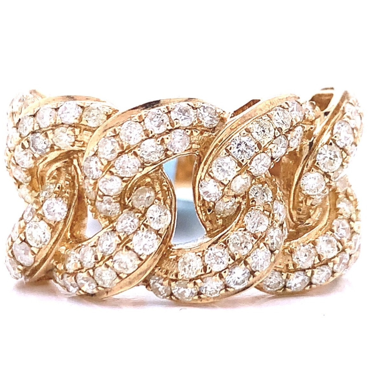 14MM Diamond Cuban Link Ring