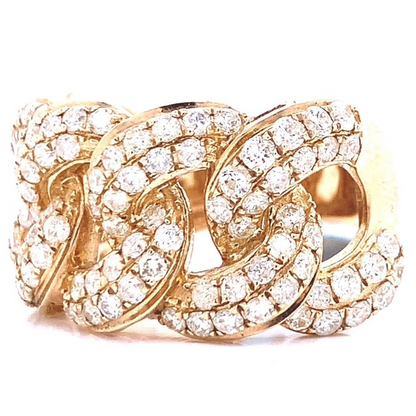 14MM Diamond Cuban Link Ring