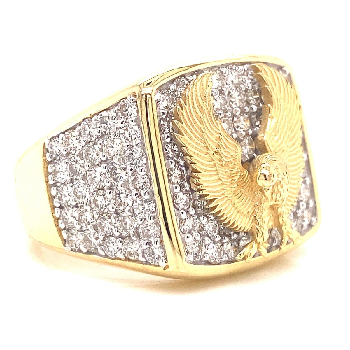 Mens Gold & Diamond Eagle Ring