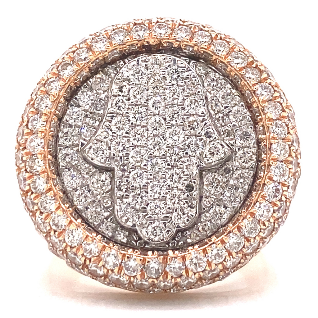 7ct Diamond Rose Gold Mens Ring