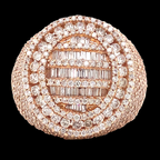 4 CT Baguette Diamond Mens Rose Gold Ring