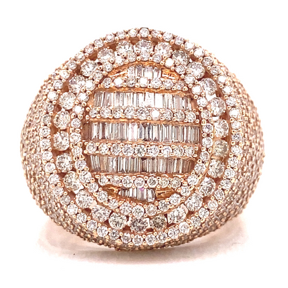 14K Rose Gold Diamond Cake Ring