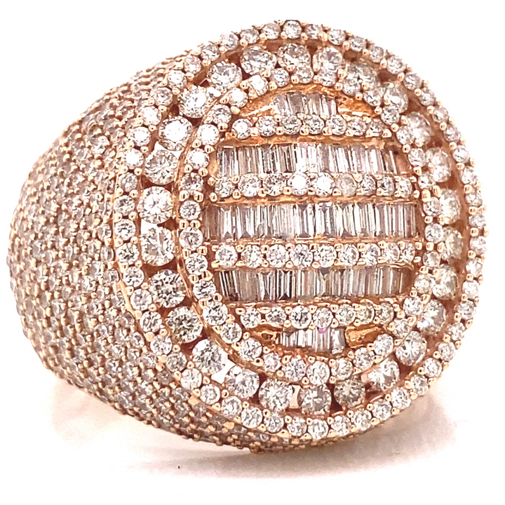 14K Rose Gold Diamond Cake Ring