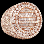 4 CT Baguette Diamond Mens Rose Gold Ring
