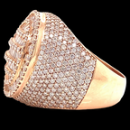 4 CT Baguette Diamond Mens Rose Gold Ring