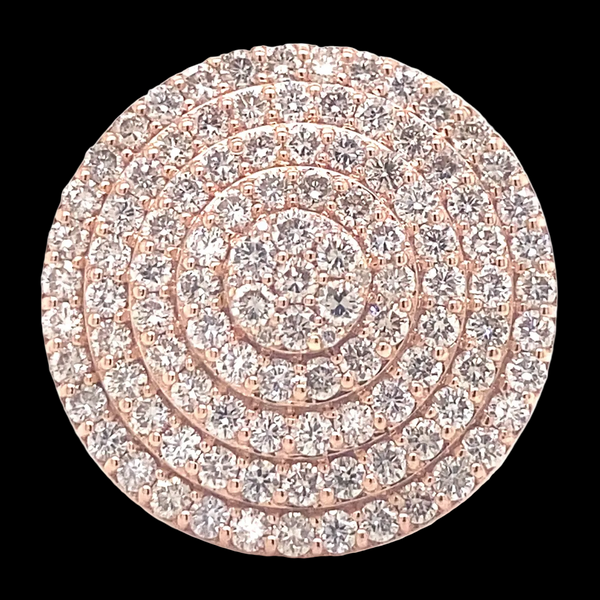 14k Rose Gold Diamond Round Mens Ring