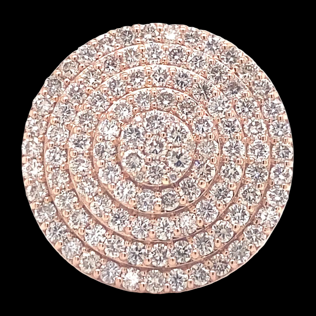14k Rose Gold Diamond Round Mens Ring