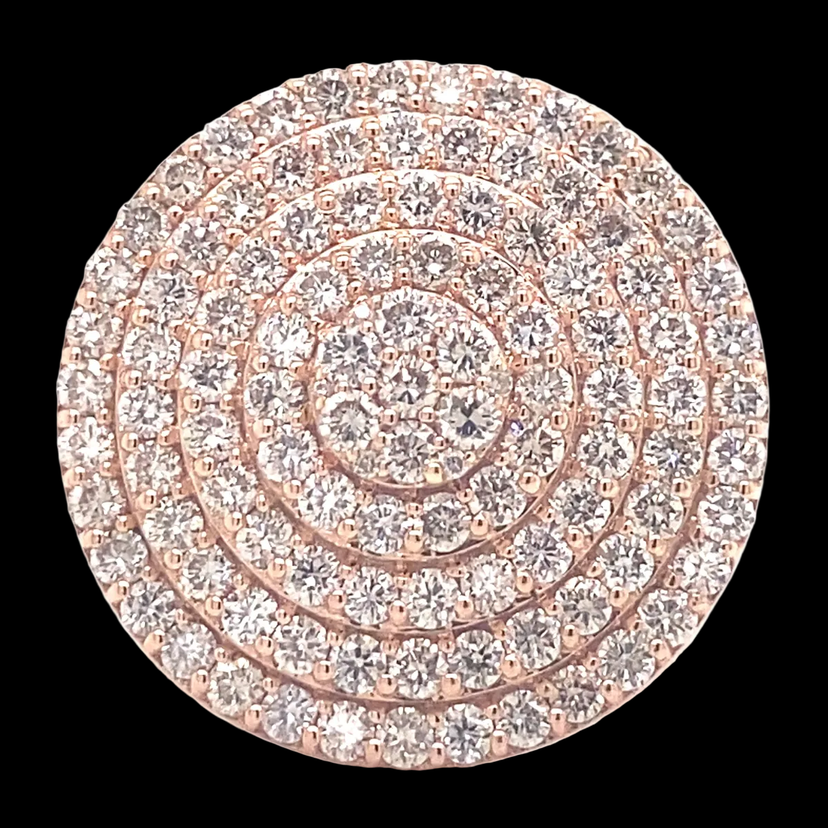 14k Rose Gold Diamond Round Mens Ring