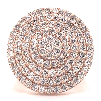 14k Rose Gold Diamond Round Mens Ring