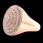 14k Rose Gold Diamond Round Mens Ring