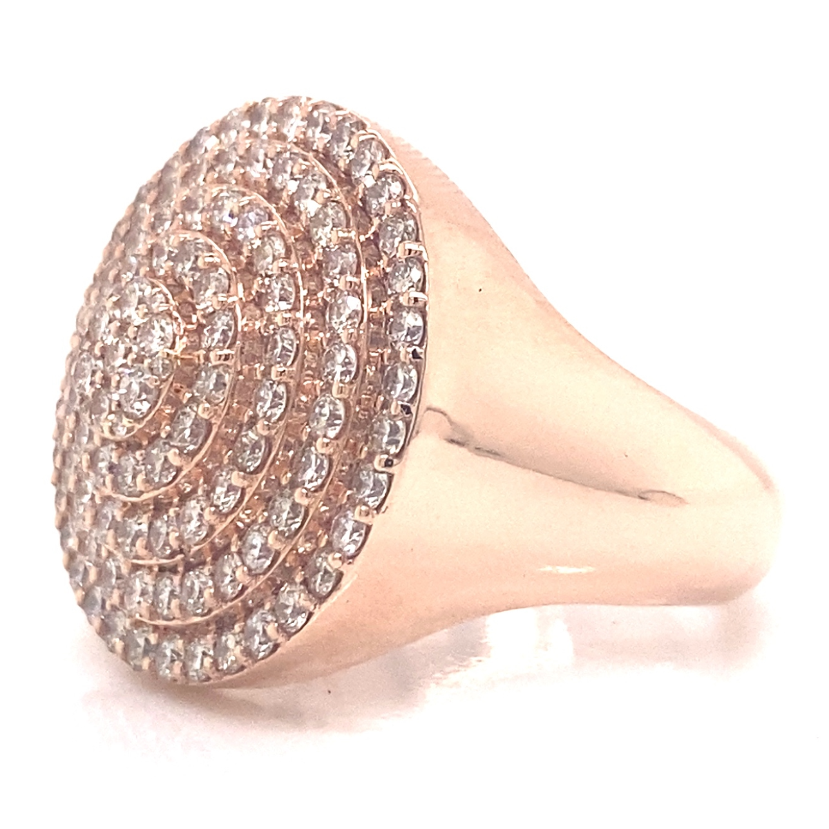 14k Rose Gold Diamond Round Mens Ring