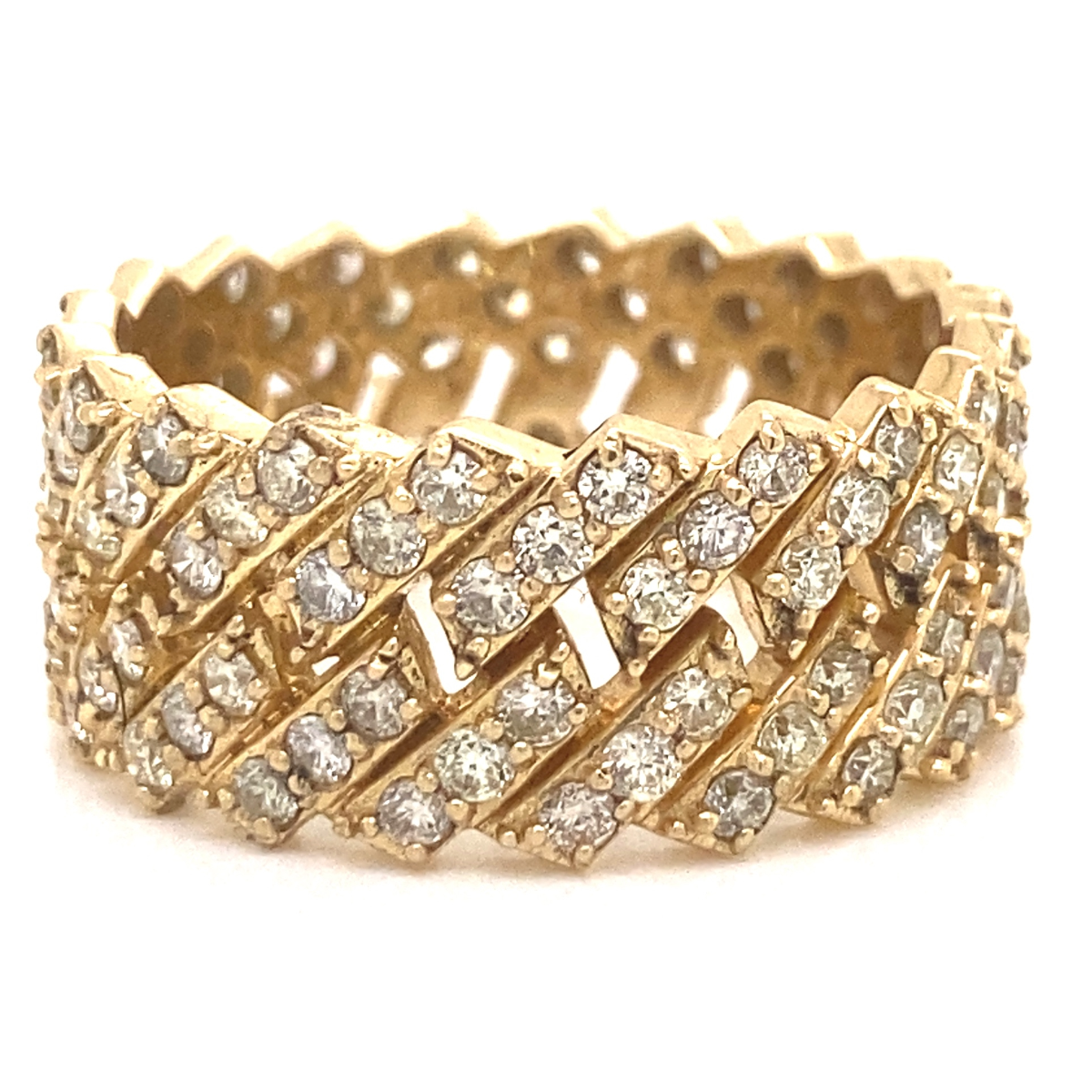 Cuban Link 14k Diamond Mens Ring – Rocco's Jewelry