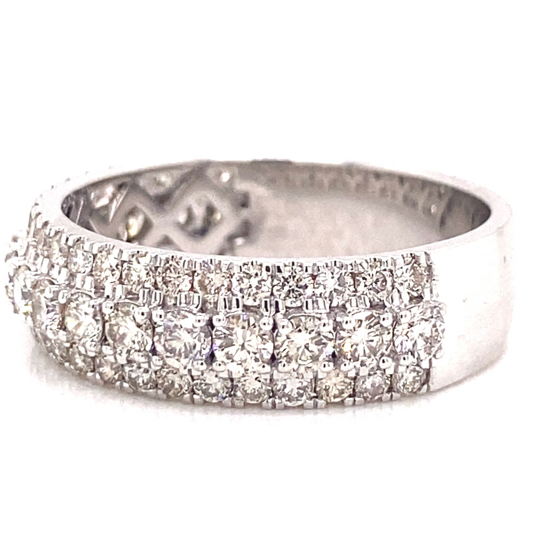 White Gold Pave Diamond Band in 14K