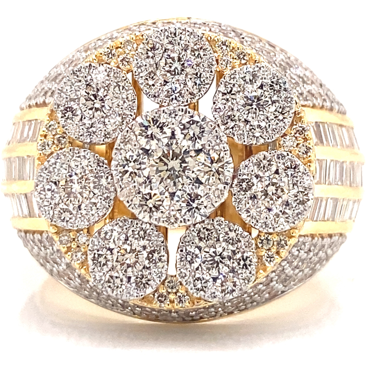 14K Gold Diamond Champion Mens Ring