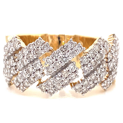 Diamond Cuban Style Mens Ring