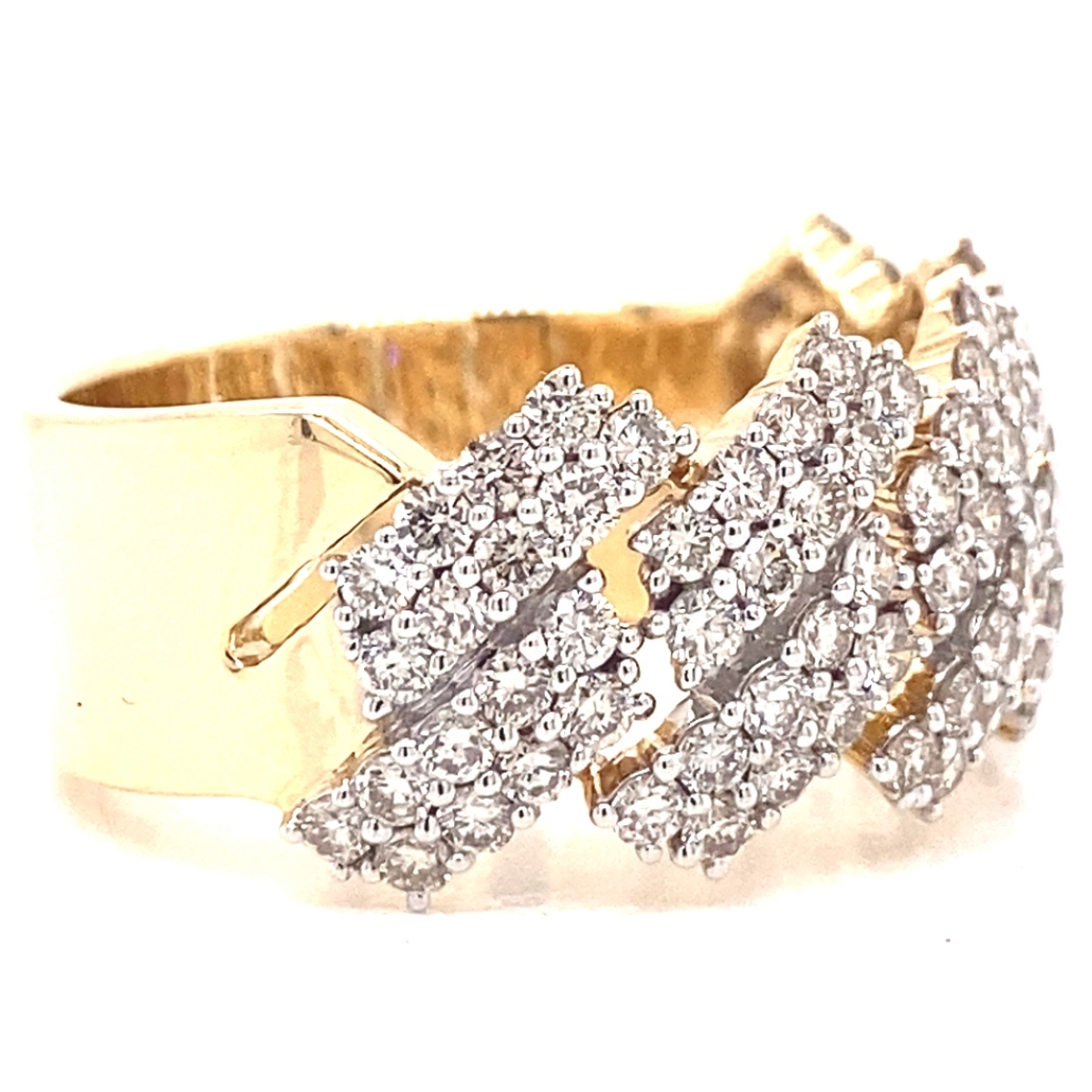 Diamond Cuban Style Mens Ring