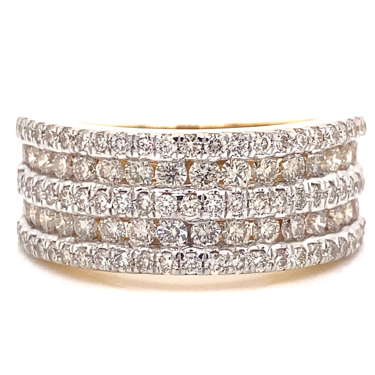 Diamond Cascade Men's Gold Ring