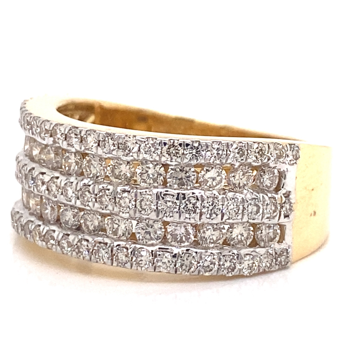 Diamond Cascade Men's Gold Ring