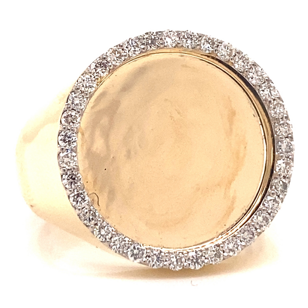 14k Gold and Diamond Custom Photo Ring