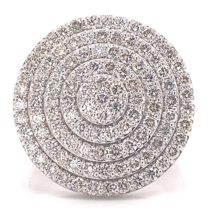 14k White Gold Diamond Round Mens Ring