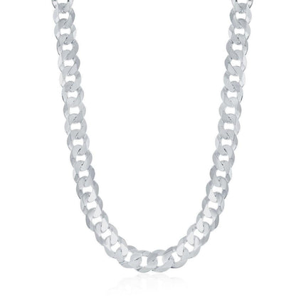 Sterling Silver 6.25mm Cuban Chain - Rhodium Plated - Johnny Dang & Co