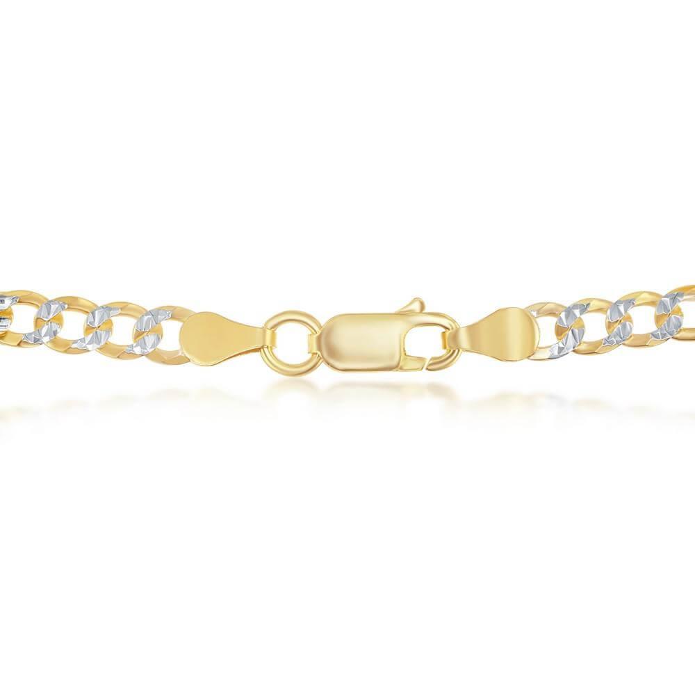 Sterling Silver 4.2mm Pave Cuban Chain - Gold Plated - Johnny Dang & Co
