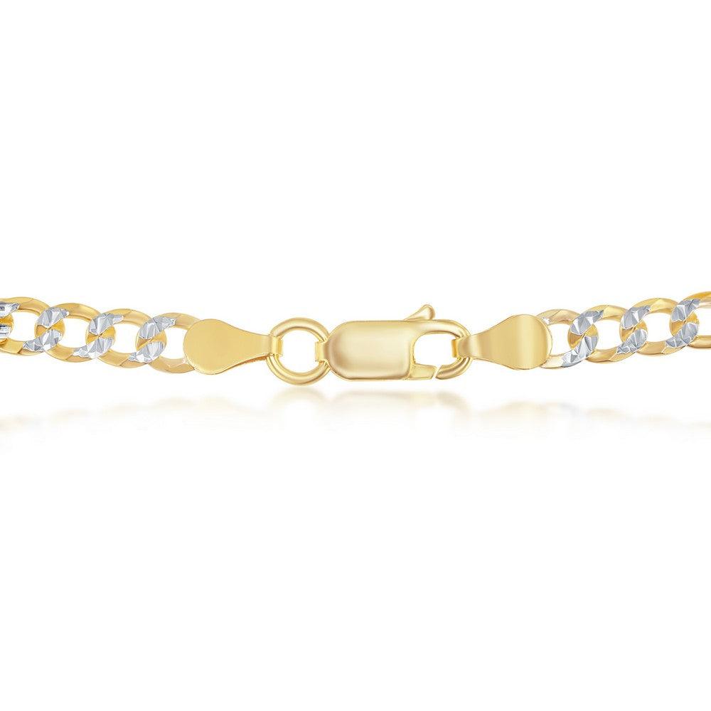 Sterling Silver 4.2mm Pave Cuban Chain - Gold Plated - Johnny Dang & Co