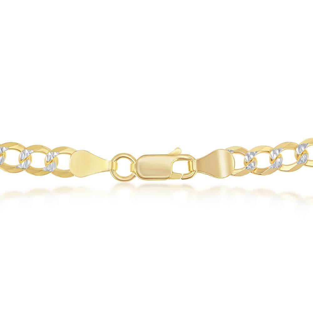 Sterling Silver 5mm Pave Cuban Chain - Gold Plated - Johnny Dang & Co