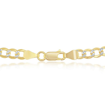Sterling Silver 5mm Pave Cuban Chain - Gold Plated - Johnny Dang & Co