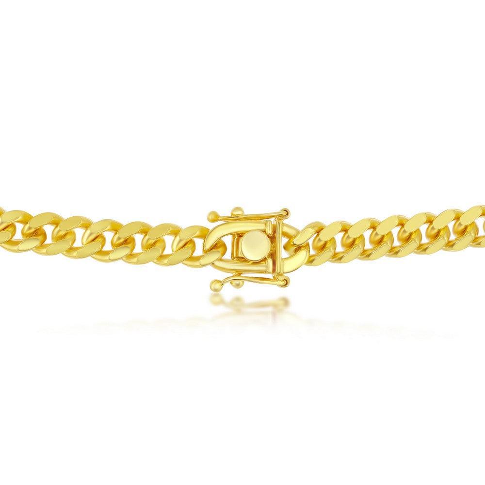 Sterling Silver 6mm Solid Miami Cuban bracelet - Gold Plated - Johnny Dang & Co