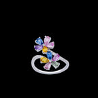 MULTI SAPPHIRE FLOWER RING