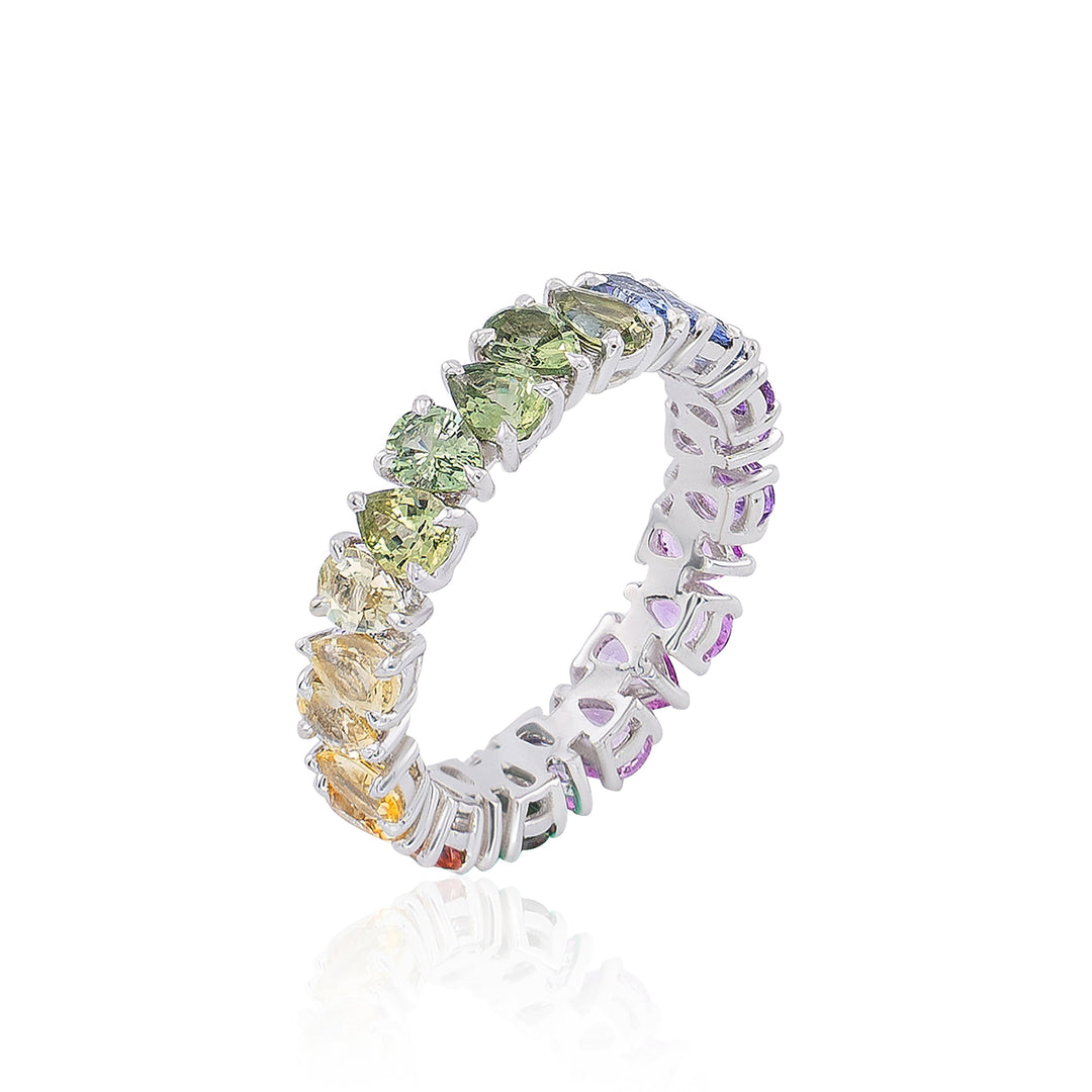 MULTI SAPPHIRE PEAR SHAPED RING