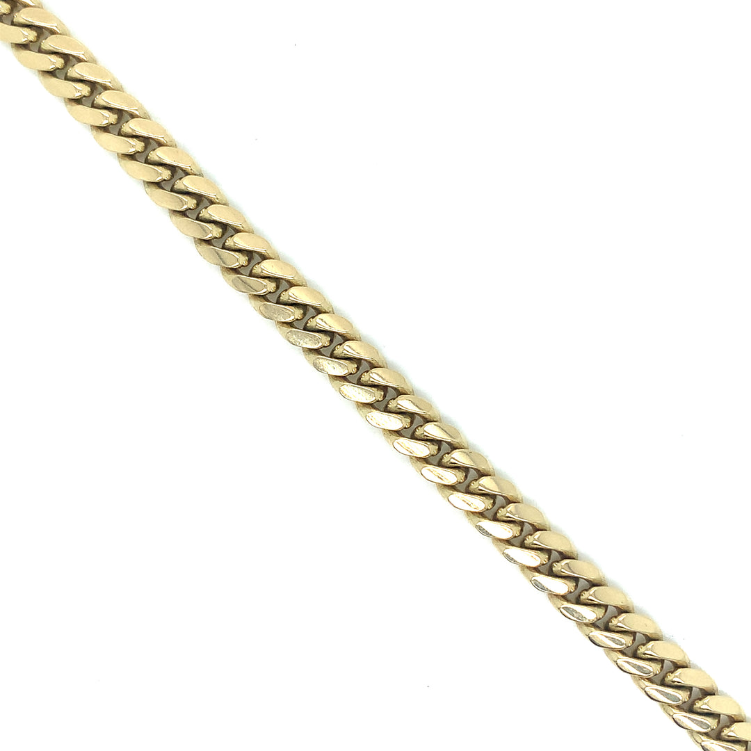 Gold Cuban Bracelet with Diamond Lock