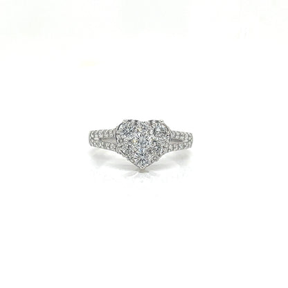 1.5CT Heart-Set Diamond Ring