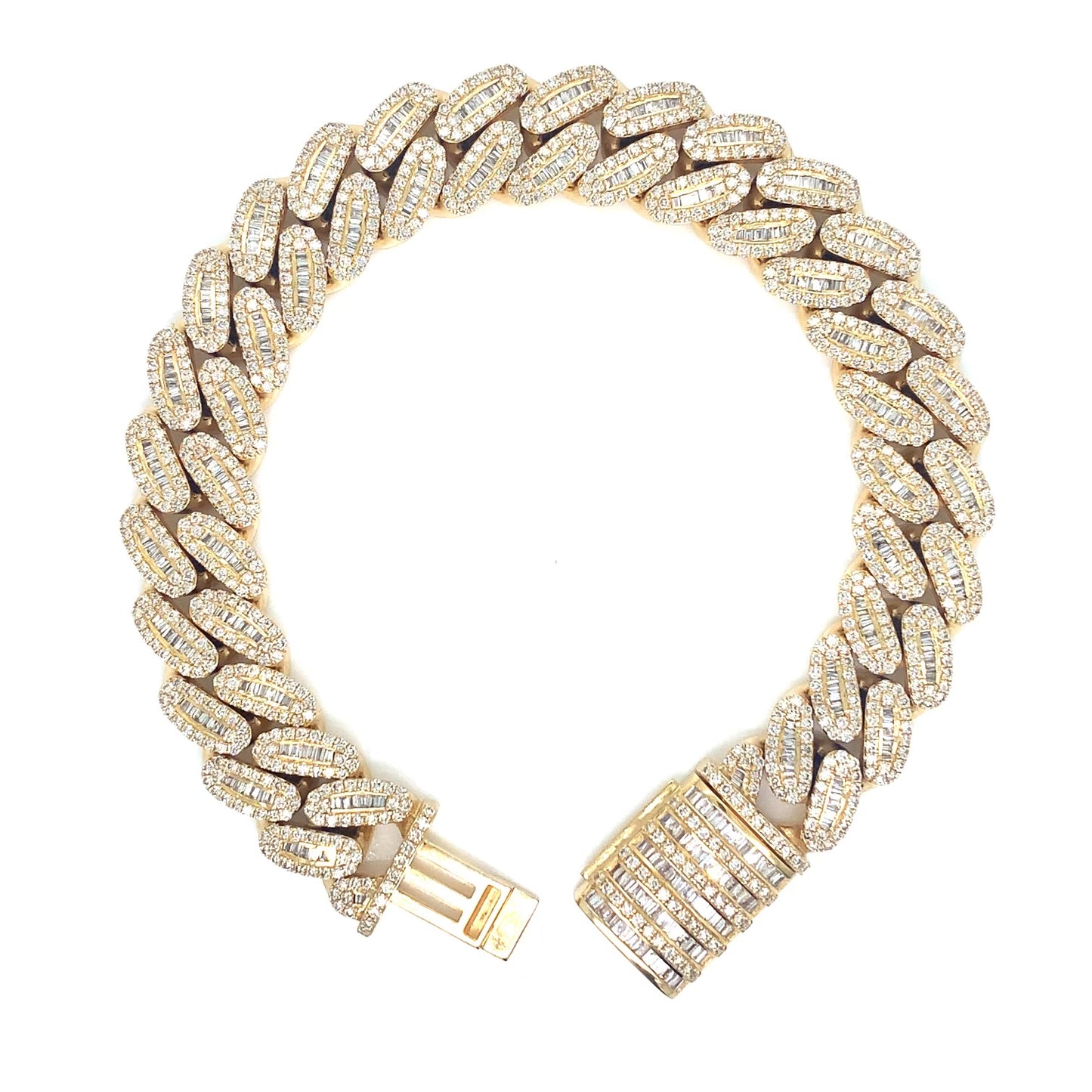 12.5MM Baguette Diamond Cuban Bracelet