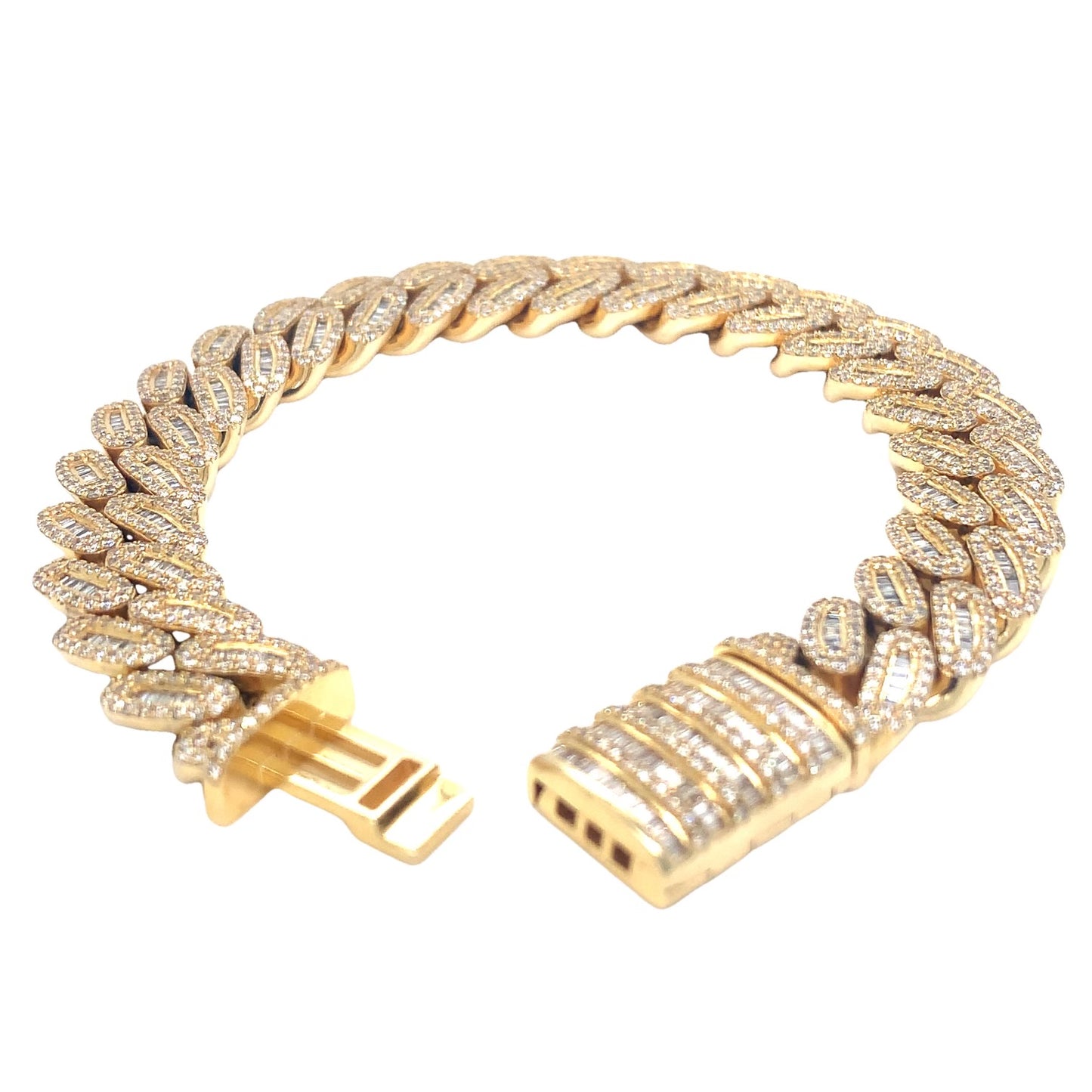 12.5MM Baguette Diamond Cuban Bracelet