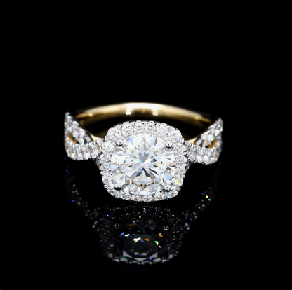 Cushion Lab Diamond Fancy Halo Ring