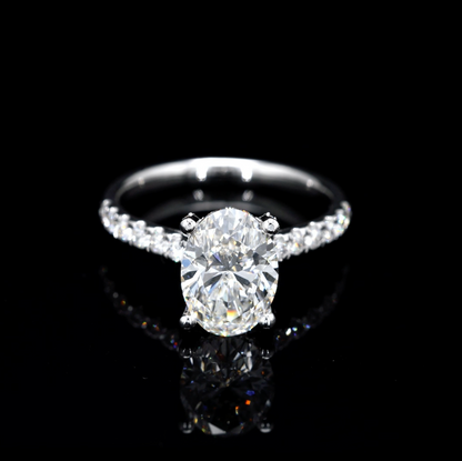 Oval-Cut Lab Diamond Ring