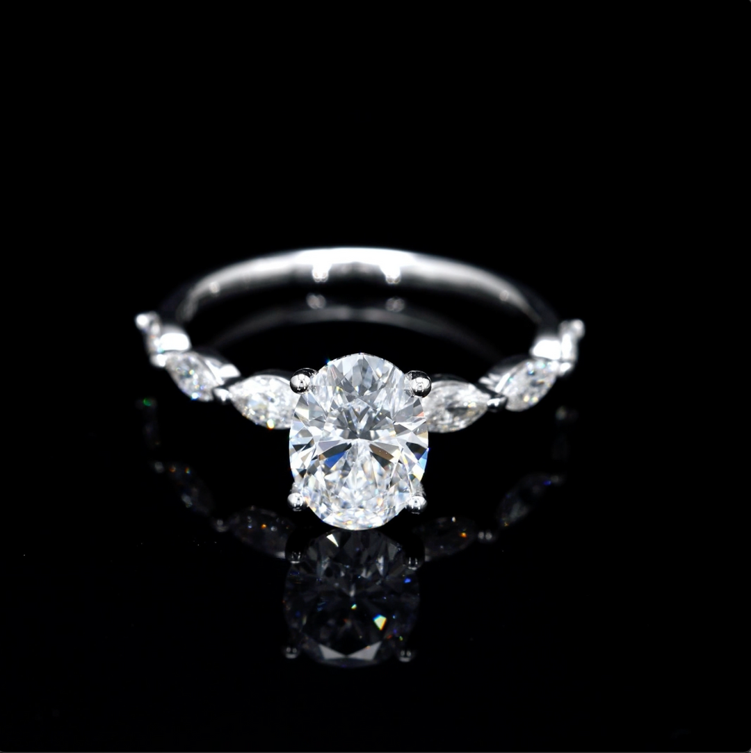 Oval-Cut Lab Diamond Solitaire Ring
