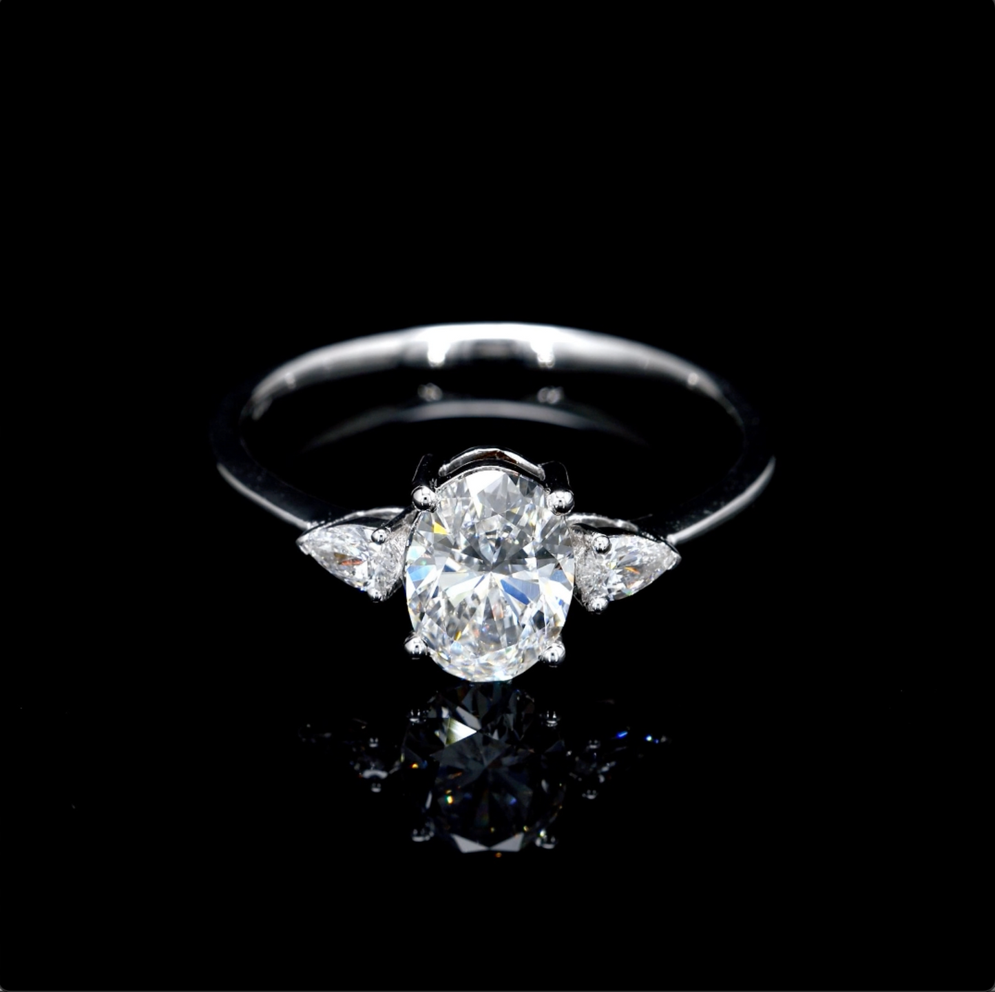 Oval-Cut Lab Diamond Fancy Ring