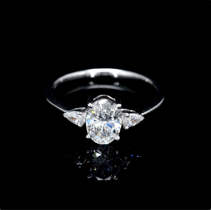 Oval-Cut Lab Diamond Fancy Ring