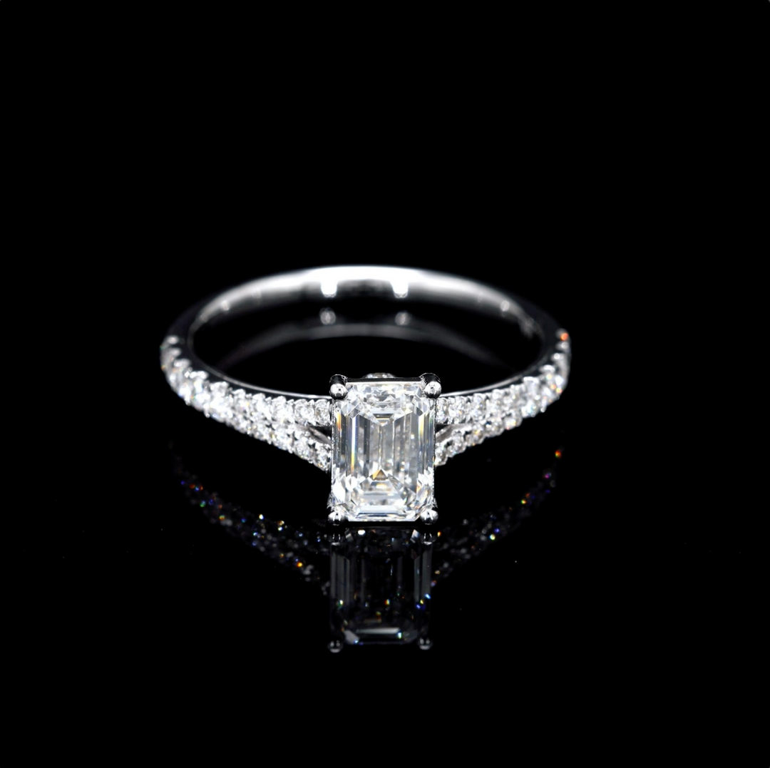 Emerald-Cut Lab Diamond Solitaire Ring