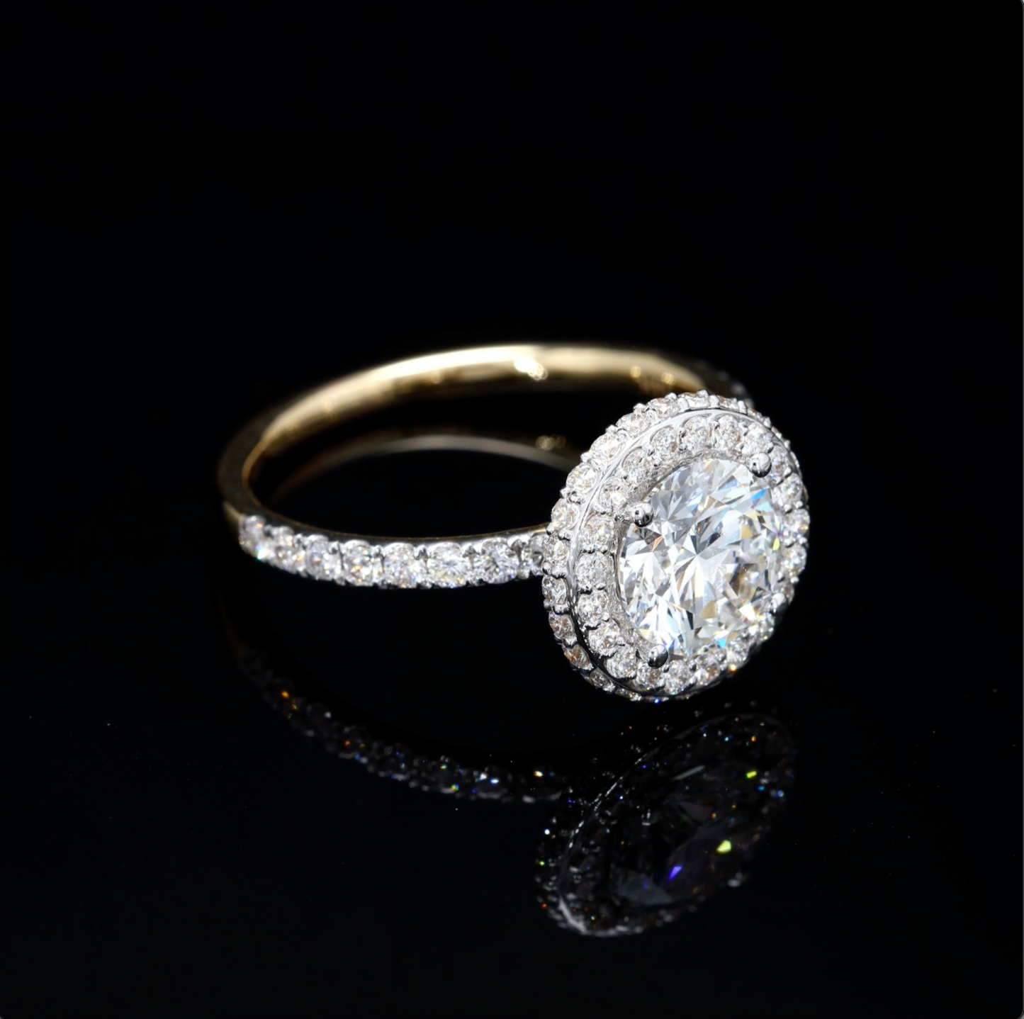 Round-Cut Lab Diamond Castle Ring